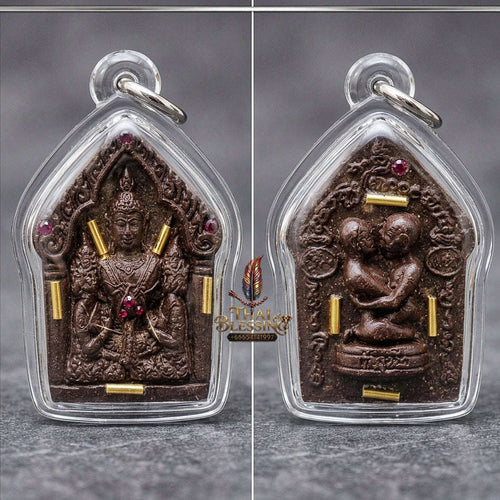 Thai Amulet Maha Saneh, Metta & Wealth Ultimate Masterpiece Phra Khunphaen Oum Nang Lang Inn "Setthi 1000 Lan" Sacred Takian Wood & 9-Takrud Thai Blessing Co By RURUECHA