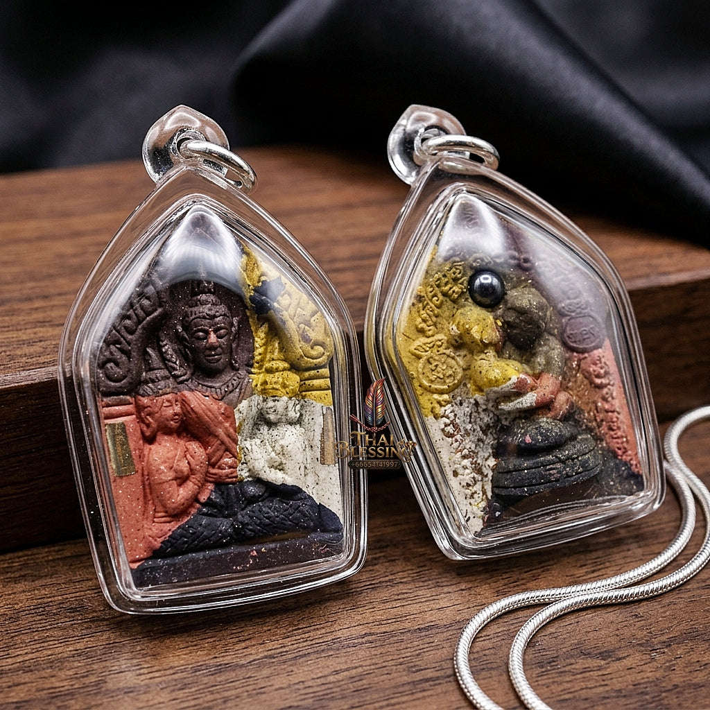 Thai Amulet Maha Saneh, Metta & Wealth Ultimate Masterpiece Phra Khunphaen Oum Nang Lang Inn "Setthi 1000 Lan" Thai Blessing Co By RURUECHA