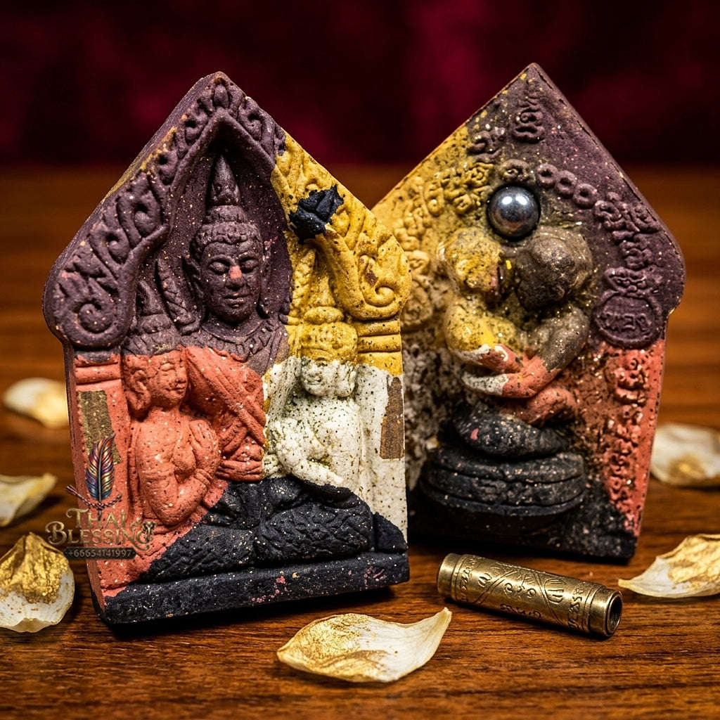 Thai Amulet Maha Saneh, Metta & Wealth Ultimate Masterpiece Phra Khunphaen Oum Nang Lang Inn "Setthi 1000 Lan" Thai Blessing Co By RURUECHA