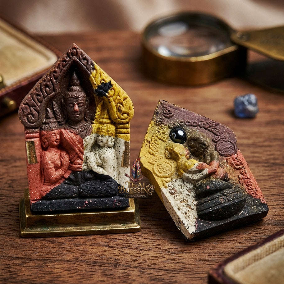 Thai Amulet Maha Saneh, Metta & Wealth Ultimate Masterpiece Phra Khunphaen Oum Nang Lang Inn "Setthi 1000 Lan" Thai Blessing Co By RURUECHA