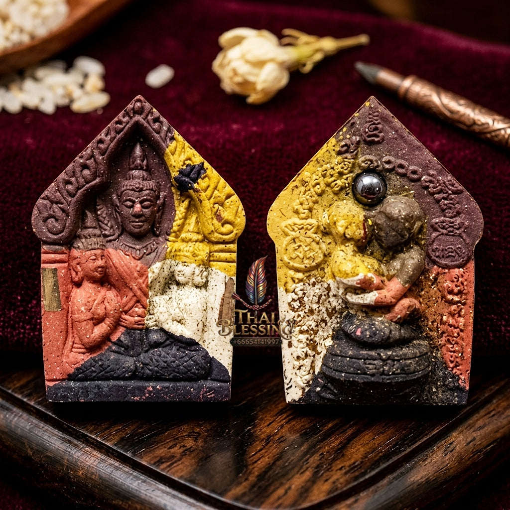Thai Amulet Maha Saneh, Metta & Wealth Ultimate Masterpiece Phra Khunphaen Oum Nang Lang Inn "Setthi 1000 Lan" Thai Blessing Co By RURUECHA