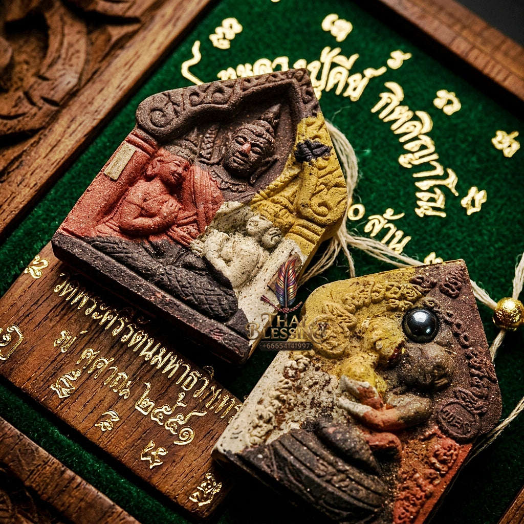 Thai Amulet Maha Saneh, Metta & Wealth Ultimate Masterpiece Phra Khunphaen Oum Nang Lang Inn "Setthi 1000 Lan" Thai Blessing Co By RURUECHA