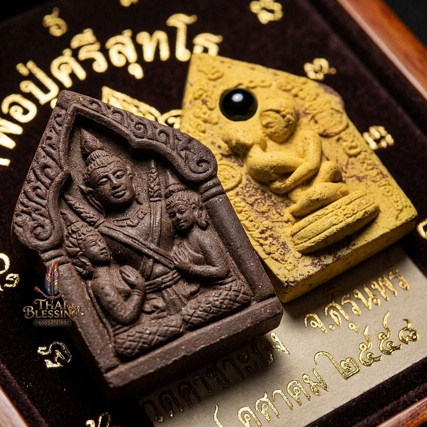 Thai Amulet Maha Saneh, Metta & Wealth Ultimate Masterpiece Phra Khunphaen Oum Nang Lang Inn "Setthi 1000 Lan" Thai Blessing Co By RURUECHA