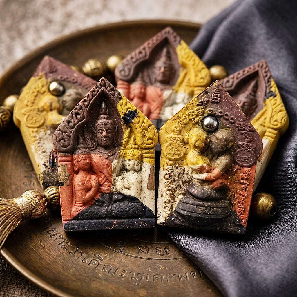Thai Amulet Maha Saneh, Metta & Wealth Ultimate Masterpiece Phra Khunphaen Oum Nang Lang Inn "Setthi 1000 Lan" Thai Blessing Co By RURUECHA