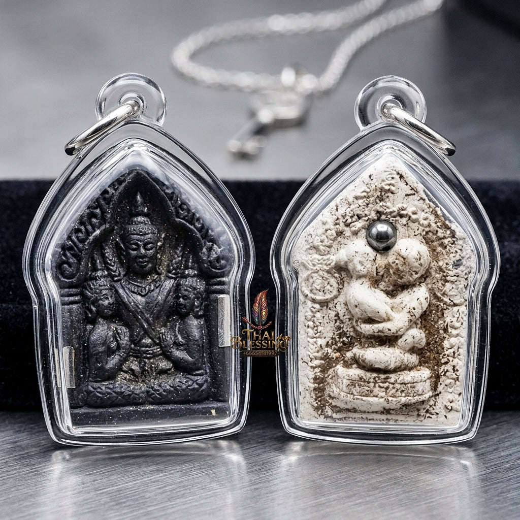 Thai Amulet Maha Saneh, Metta & Wealth Ultimate Masterpiece Phra Khunphaen Oum Nang Lang Inn "Setthi 1000 Lan" Thai Blessing Co By RURUECHA