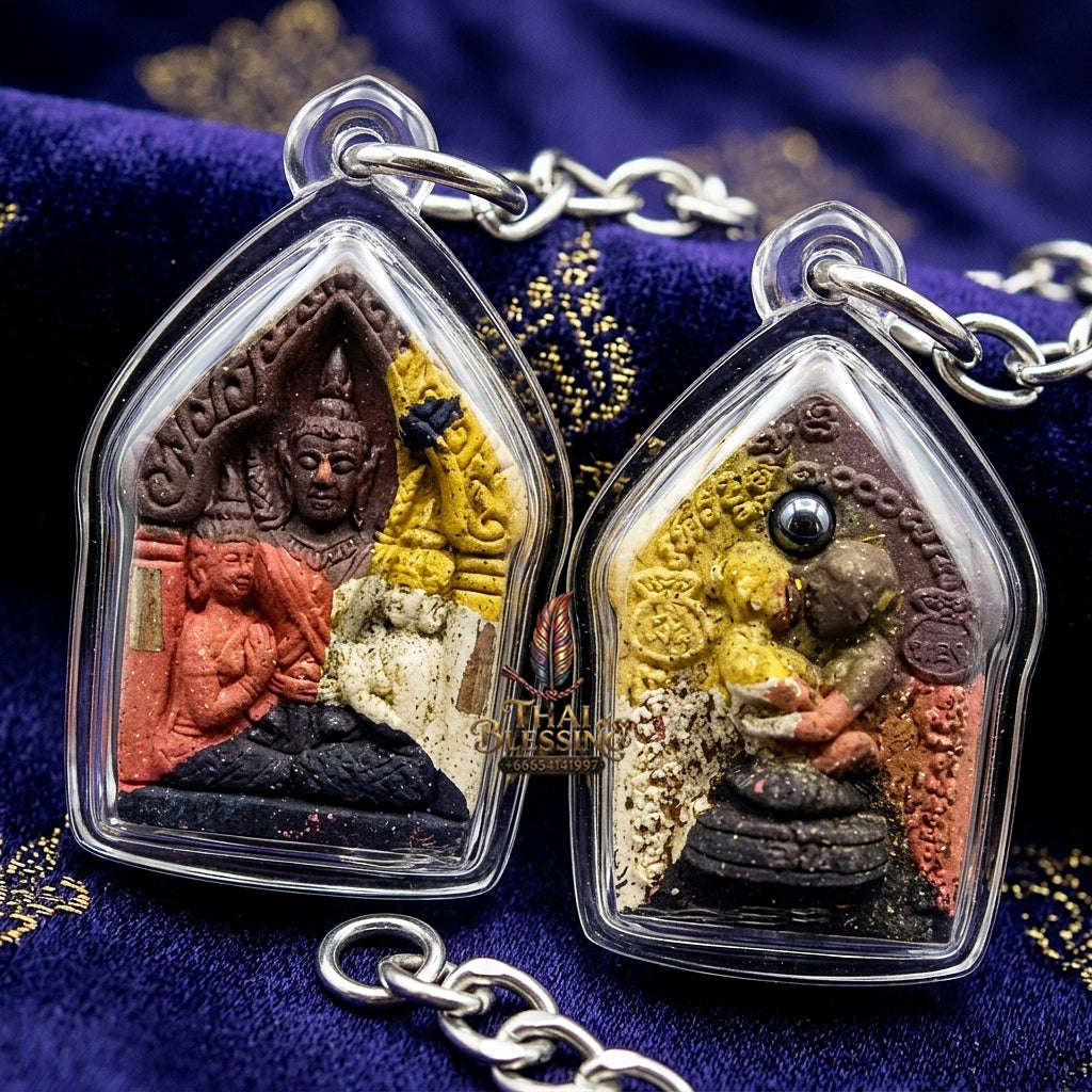 Thai Amulet Maha Saneh, Metta & Wealth Ultimate Masterpiece Phra Khunphaen Oum Nang Lang Inn "Setthi 1000 Lan" Thai Blessing Co By RURUECHA