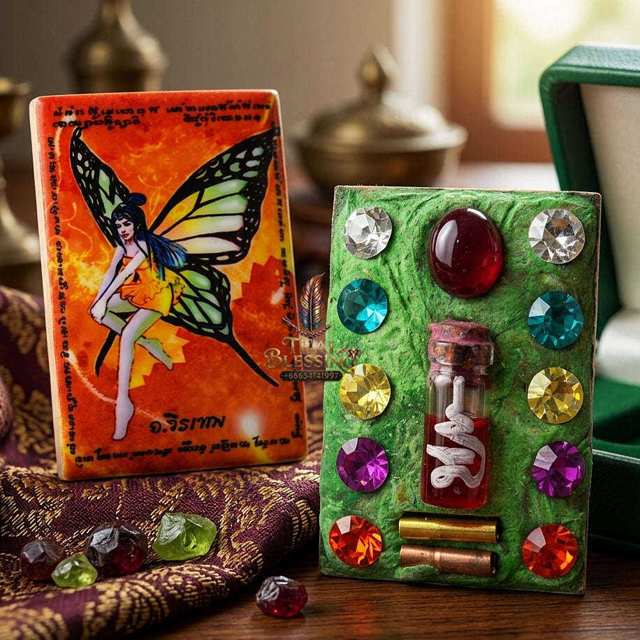 Thai Amulet Maha Saneh & Nocturnal Attraction Thep Ratri Goddess Locket Edition Achan Wira Thep Yan Khru Pra Sit Charm Herb & NMP Matrix Thai Blessing Co By RURUECHA