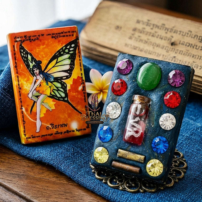 Thai Amulet Maha Saneh & Nocturnal Attraction Thep Ratri Goddess Locket Edition Achan Wira Thep Yan Khru Pra Sit Charm Herb & NMP Matrix Thai Blessing Co By RURUECHA