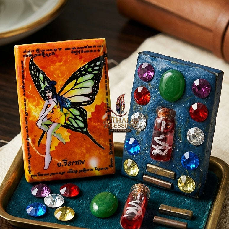 Thai Amulet Maha Saneh & Nocturnal Attraction Thep Ratri Goddess Locket Edition Achan Wira Thep Yan Khru Pra Sit Charm Herb & NMP Matrix Thai Blessing Co By RURUECHA