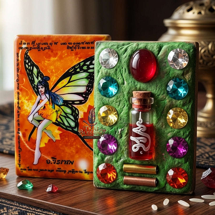 Thai Amulet Maha Saneh & Nocturnal Attraction Thep Ratri Goddess Locket Edition Achan Wira Thep Yan Khru Pra Sit Charm Herb & NMP Matrix Thai Blessing Co By RURUECHA