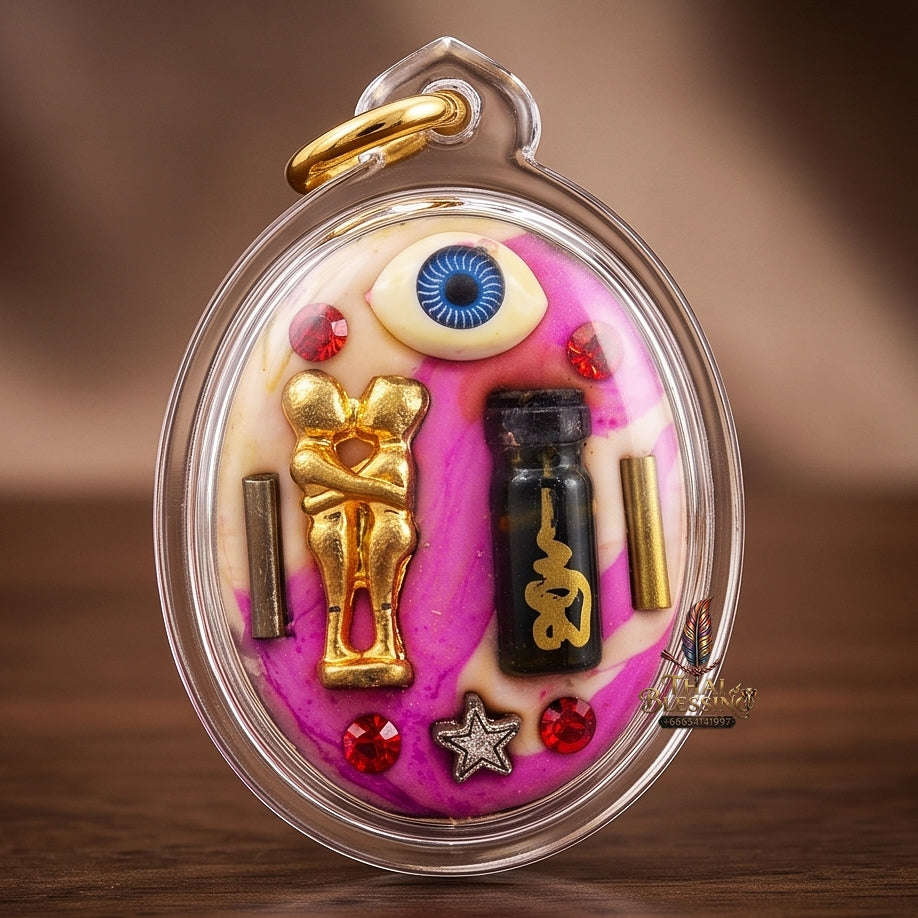 Thai Amulet Maha Saneh & Opposite-Sex Attraction Thep Sam Nang Oval Locket Edition Achan Wira Thep Yan Khru Pra Sit Thai Blessing Co By RURUECHA