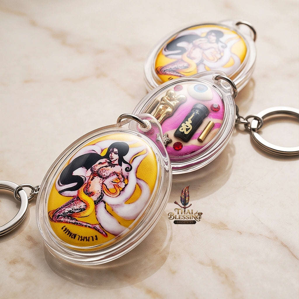 Thai Amulet Maha Saneh & Opposite-Sex Attraction Thep Sam Nang Oval Locket Edition Achan Wira Thep Yan Khru Pra Sit Thai Blessing Co By RURUECHA