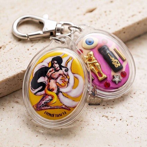 Thai Amulet Maha Saneh & Opposite-Sex Attraction Thep Sam Nang Oval Locket Edition Achan Wira Thep Yan Khru Pra Sit Thai Blessing Co By RURUECHA