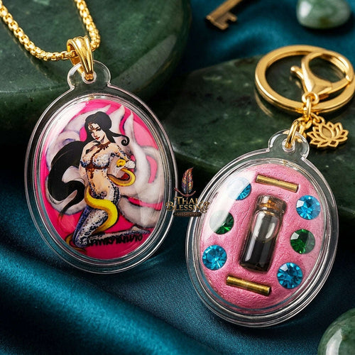 Thai Amulet Maha Saneh & Opposite-Sex AttractionThep Sam Nang Rectangular Locket Edition Achan Wira Thep Yan Khru Pra Sit Thai Blessing Co By RURUECHA