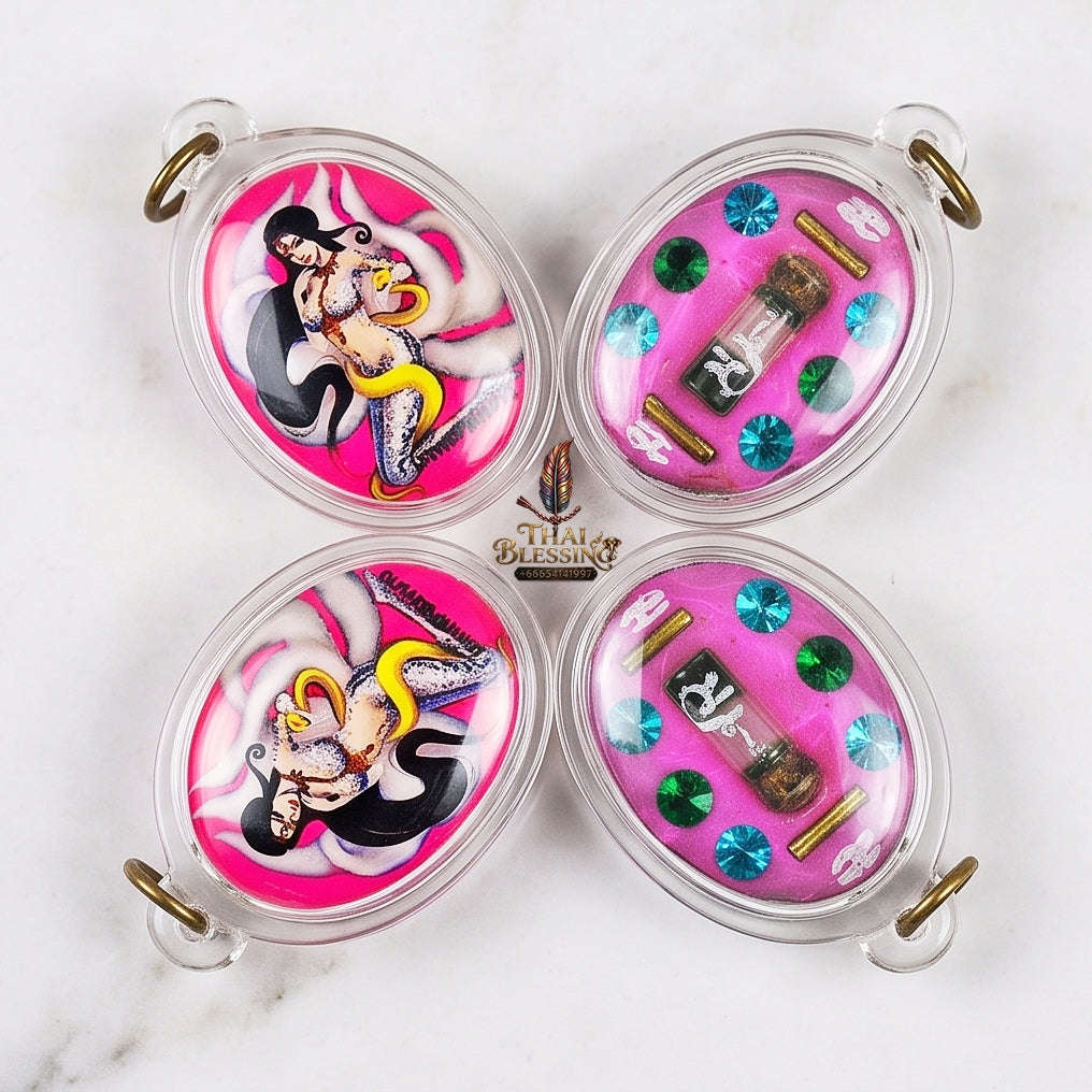 Thai Amulet Maha Saneh & Opposite-Sex AttractionThep Sam Nang Rectangular Locket Edition Achan Wira Thep Yan Khru Pra Sit Thai Blessing Co By RURUECHA
