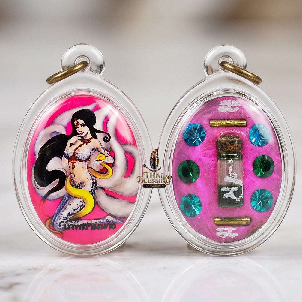 Thai Amulet Maha Saneh & Opposite-Sex AttractionThep Sam Nang Rectangular Locket Edition Achan Wira Thep Yan Khru Pra Sit Thai Blessing Co By RURUECHA