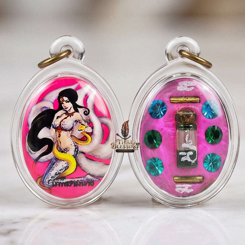 Thai Amulet Maha Saneh & Opposite-Sex AttractionThep Sam Nang Rectangular Locket Edition Achan Wira Thep Yan Khru Pra Sit Thai Blessing Co By RURUECHA