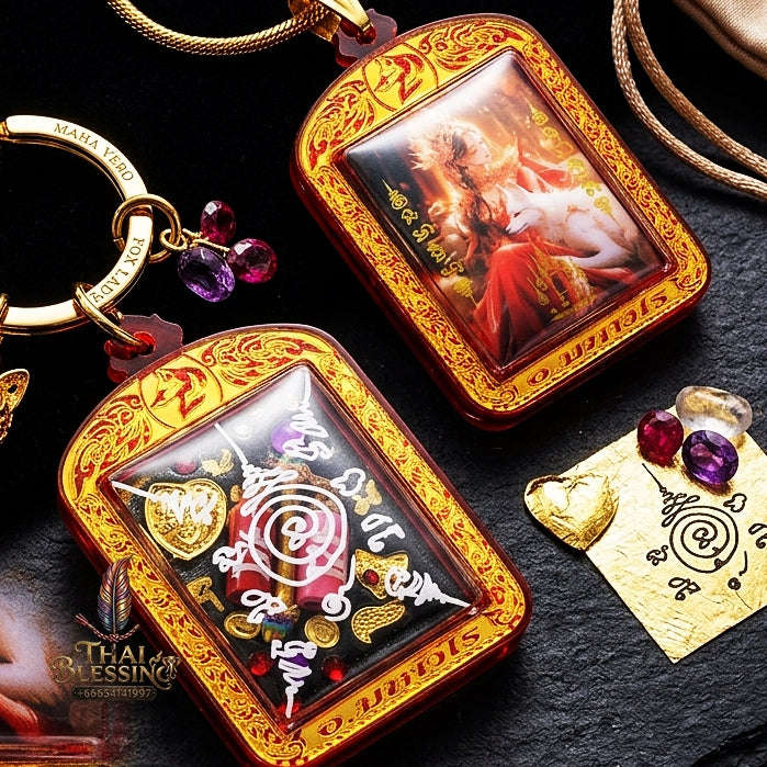 Thai Amulet Maha Saneh & Romantic Attraction Imperial Princess Fox Locket Edition Phra Achan Amnat Maha Viro Herb Matrix Thai Blessing Co By RURUECHA