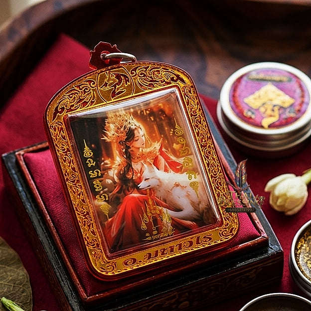Thai Amulet Maha Saneh & Romantic Attraction Imperial Princess Fox Locket Edition Phra Achan Amnat Maha Viro Herb Matrix Thai Blessing Co By RURUECHA