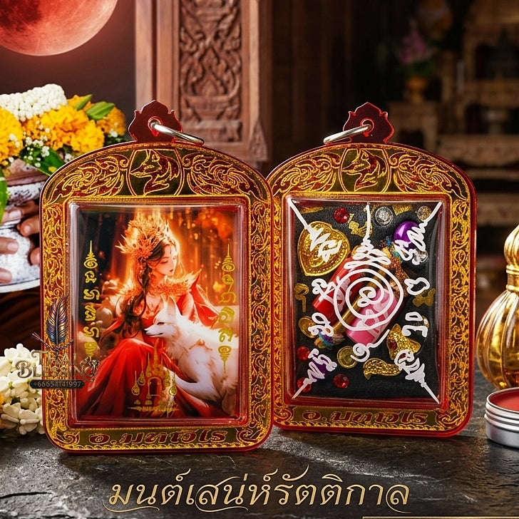 Thai Amulet Maha Saneh & Romantic Attraction Imperial Princess Fox Locket Edition Phra Achan Amnat Maha Viro Herb Matrix Thai Blessing Co By RURUECHA