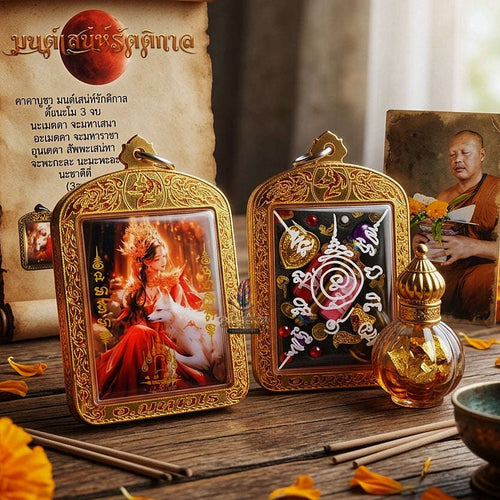 Thai Amulet Maha Saneh & Romantic Attraction Imperial Princess Fox Locket Edition Phra Achan Amnat Maha Viro Herb Matrix Thai Blessing Co By RURUECHA