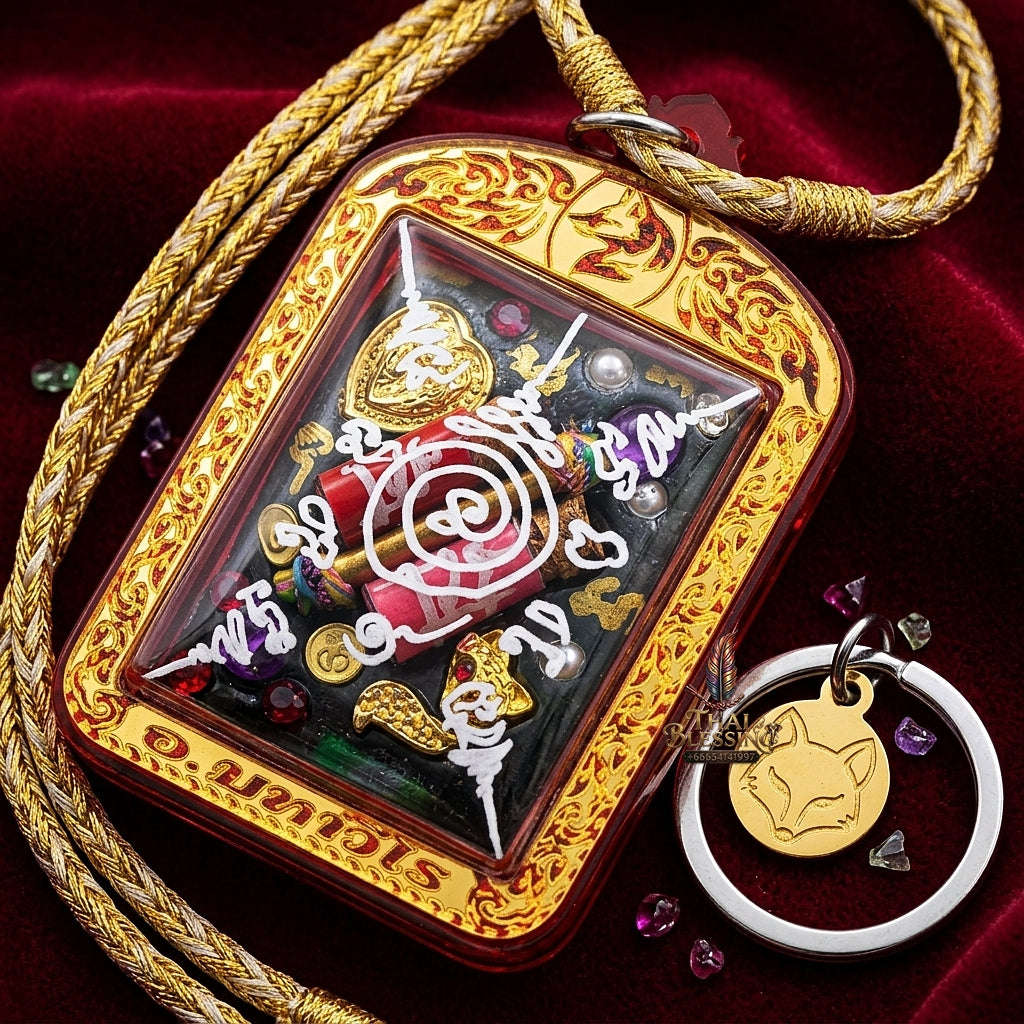 Thai Amulet Maha Saneh & Romantic Attraction Imperial Princess Fox Locket Edition Phra Achan Amnat Maha Viro Herb Matrix Thai Blessing Co By RURUECHA