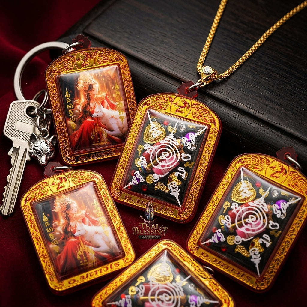 Thai Amulet Maha Saneh & Romantic Attraction Imperial Princess Fox Locket Edition Phra Achan Amnat Maha Viro Herb Matrix Thai Blessing Co By RURUECHA