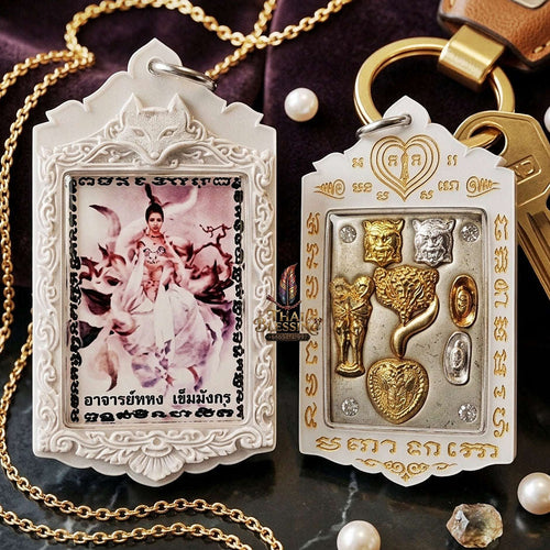 Thai Amulet Nine-Tailed Fox Maha Saneh & Love Attraction Masterpiece — 2020 Sovereign Jingchok Kao Hang Locket Edition Ajarn Long Khem Mangkon Herb Oil Matrix Thai Blessing Co By RURUECHA