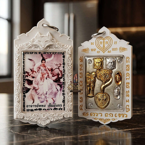 Thai Amulet Nine-Tailed Fox Maha Saneh & Love Attraction Masterpiece — 2020 Sovereign Jingchok Kao Hang Locket Edition Ajarn Long Khem Mangkon Herb Oil Matrix Thai Blessing Co By RURUECHA