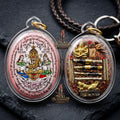 Thai Amulet Occult Mastery, Tiger Spirit & Supreme Wealth Attraction Pink Backdrop Samin Phrai Chan Phen Locket Edition Ruesi Pu Chao Saming Phrai Thai Blessing Co By RURUECHA