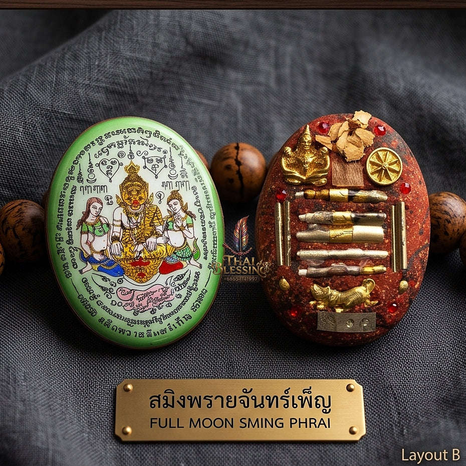 Thai Amulet Occult Mastery, Tiger Spirit & Supreme Wealth Attraction Saming Phrai Chan Phen Locket Ruesi Pu Chao Saming Phrai Thai Blessing Co By RURUECHA