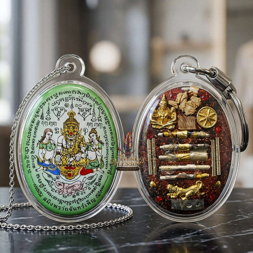 Thai Amulet Occult Mastery, Tiger Spirit & Supreme Wealth Attraction Saming Phrai Chan Phen Locket Ruesi Pu Chao Saming Phrai Thai Blessing Co By RURUECHA