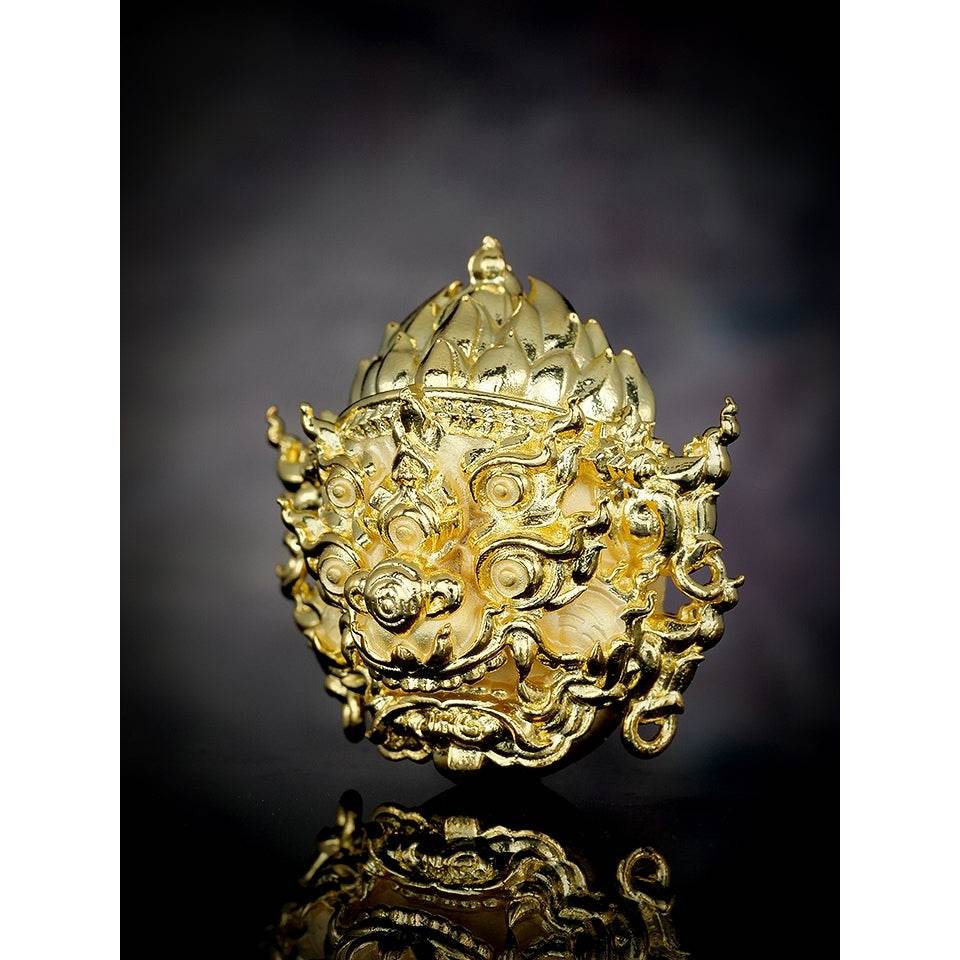Phaya Si Hu Ha Ta Amulet | Maha Heng Large Edition Powerful Wealth and Good Luck Mask ชุบทอง จิลเวอร์รี่