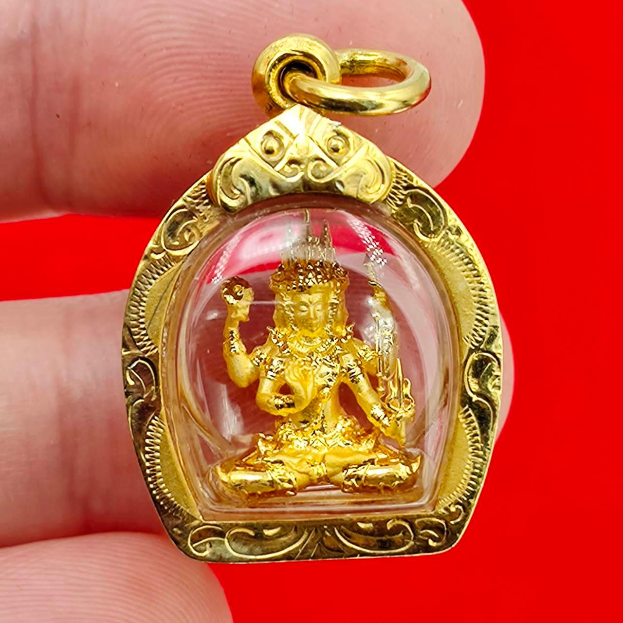 Phra Phrom Amulet Gold Case - Premium Quality by Luang Pho Phet