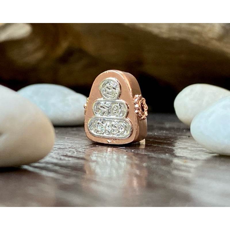 Phra Pidta Namo amulet two-tone rose gold and silver small protection charm for home altar