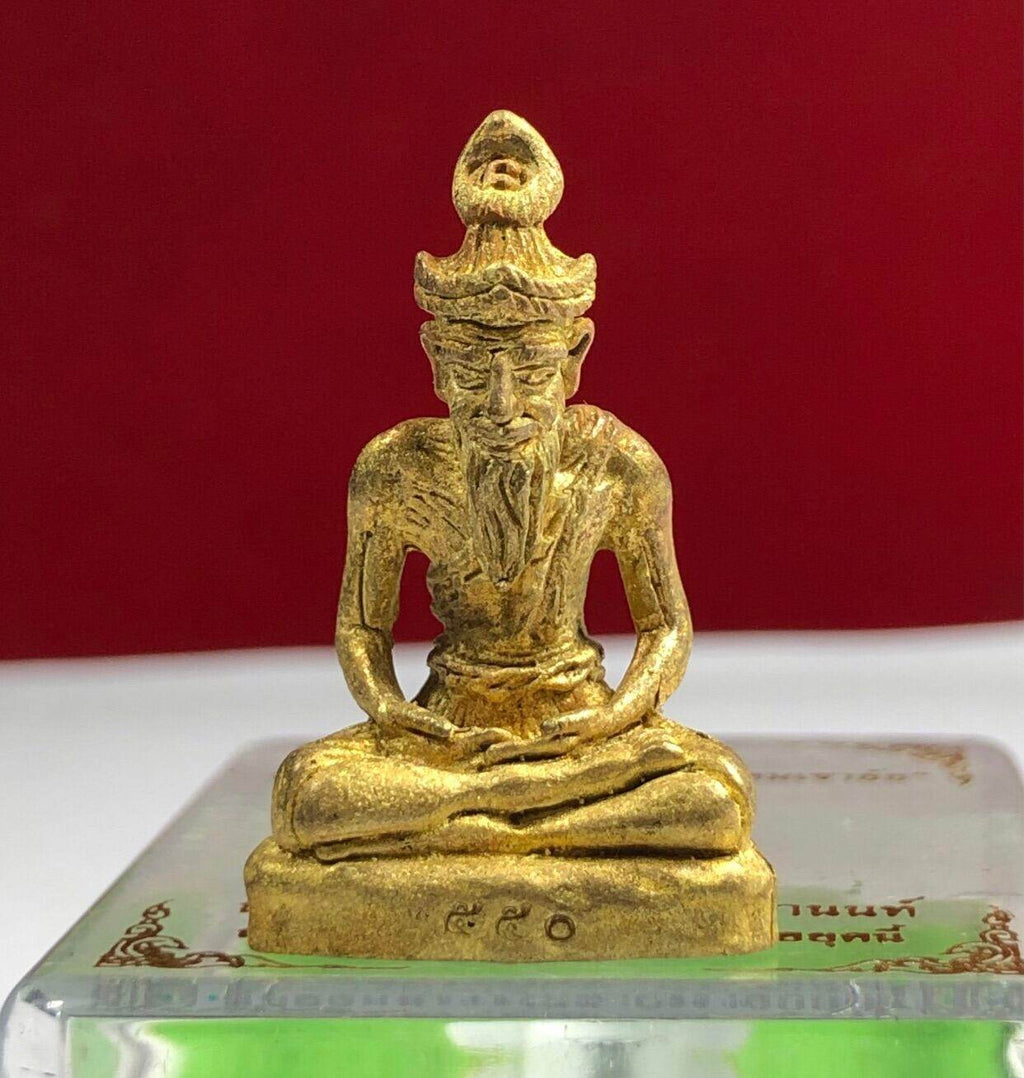 Phu Ruesi Amulet for Protection - Mongkol Baramee Khao O Edition, Authentic Luck Amulet ทองระฆัง