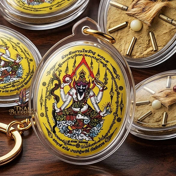 Thai Amulet Protection, Obstacle Removal & Executive Command Masterpiece Ruesi Ta Fai Waterproof Locket Ajarn San Kong Wet Thai Blessing Co By RURUECHA