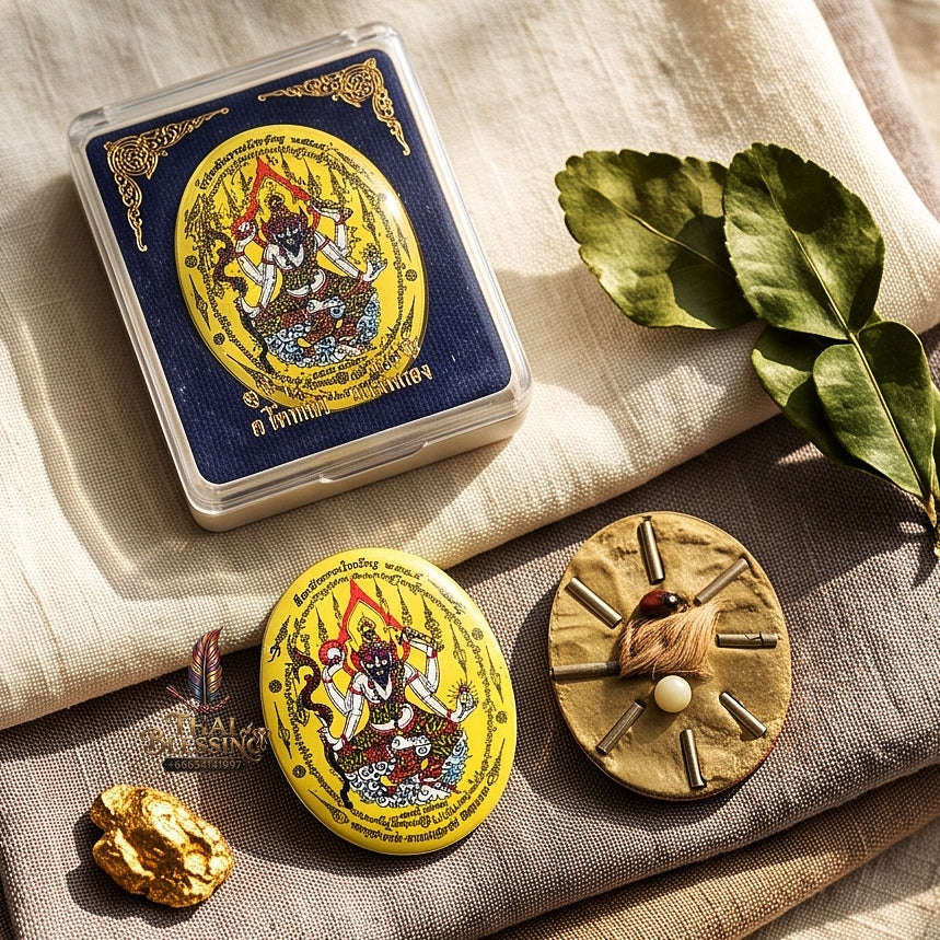 Thai Amulet Protection, Obstacle Removal & Executive Command Masterpiece Ruesi Ta Fai Waterproof Locket Ajarn San Kong Wet Thai Blessing Co By RURUECHA