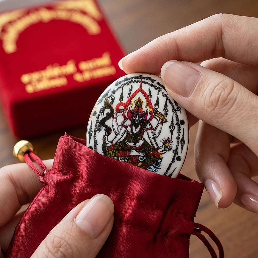 Thai Amulet Protection, Obstacle Removal & Success Ruesi Ta Fai Waterproof Locket Edition Ajarn San Kong Wet Thai Blessing Co By RURUECHA