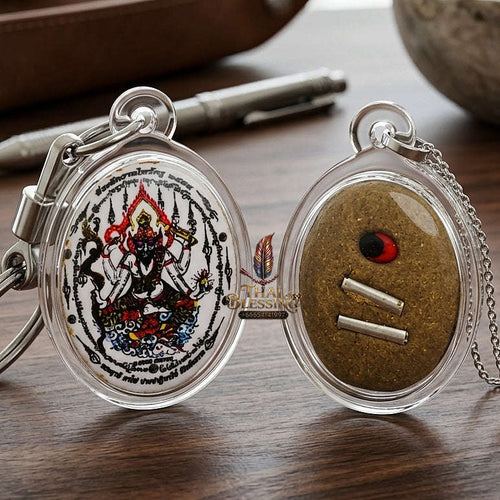 Thai Amulet Protection, Obstacle Removal & Success Ruesi Ta Fai Waterproof Locket Edition Ajarn San Kong Wet Thai Blessing Co By RURUECHA