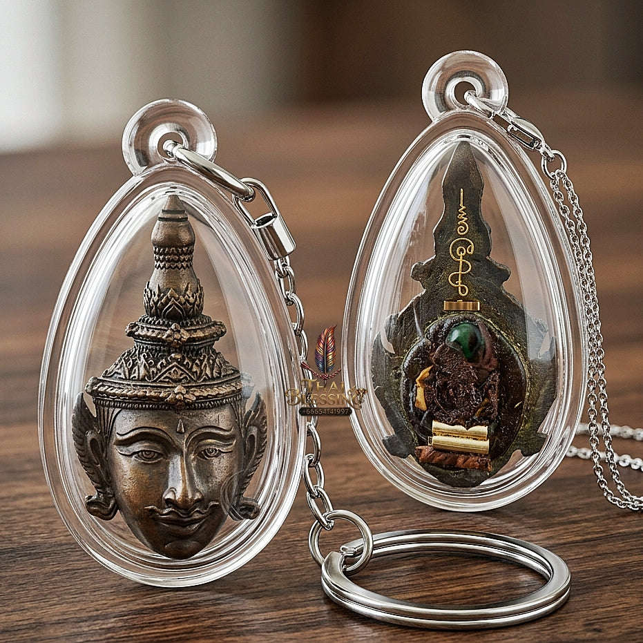Thai Amulet Sovereign Maha Saneh, Seduction & Supreme Metta Nawa Metal Edition Sian Phet Phayathorn Master Head Luang Pu In Wat Nong Mek Surin Thai Blessing Co By RURUECHA