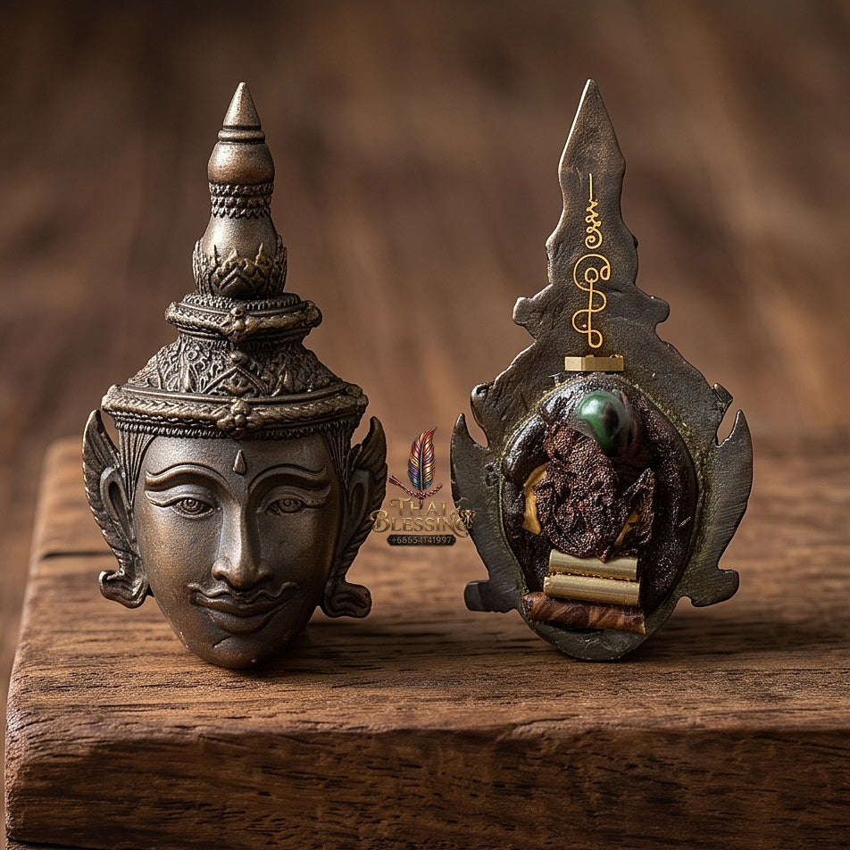 Thai Amulet Sovereign Maha Saneh, Seduction & Supreme Metta Nawa Metal Edition Sian Phet Phayathorn Master Head Luang Pu In Wat Nong Mek Surin Thai Blessing Co By RURUECHA