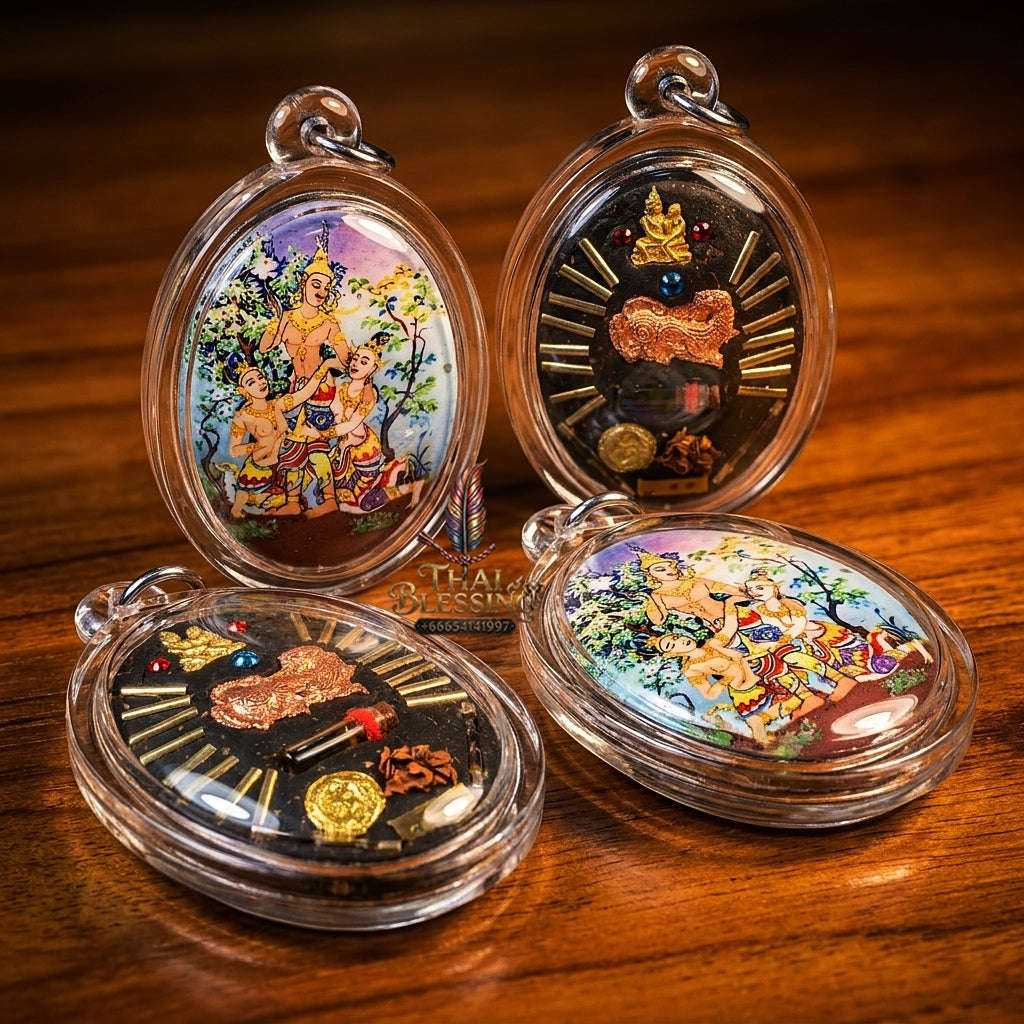 Thai Amulet Sovereign Maha Saneh, Seduction & Supreme Metta Phet Phayathorn Locket Luang Pu In Wat Nong Mek Surin Thai Blessing Co By RURUECHA