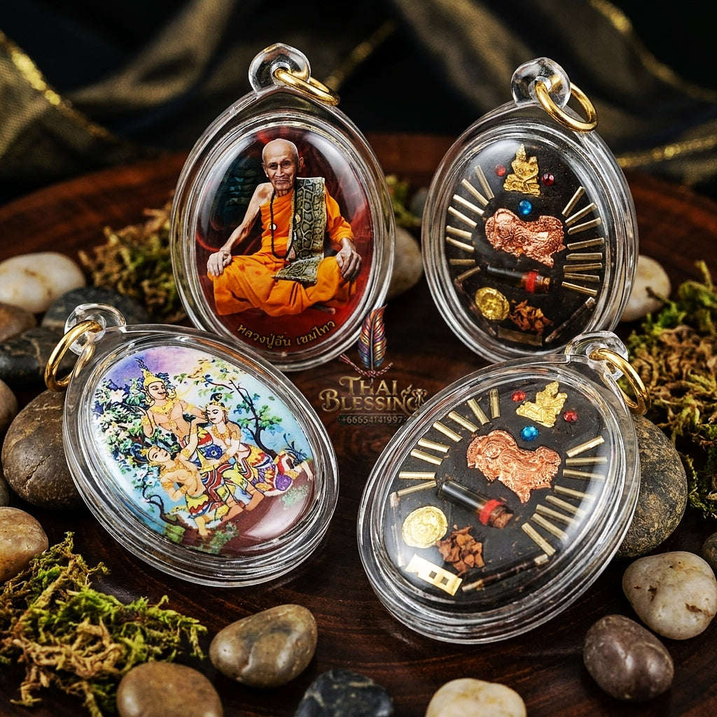 Thai Amulet Sovereign Maha Saneh, Seduction & Supreme Metta Phet Phayathorn Locket Luang Pu In Wat Nong Mek Surin Thai Blessing Co By RURUECHA