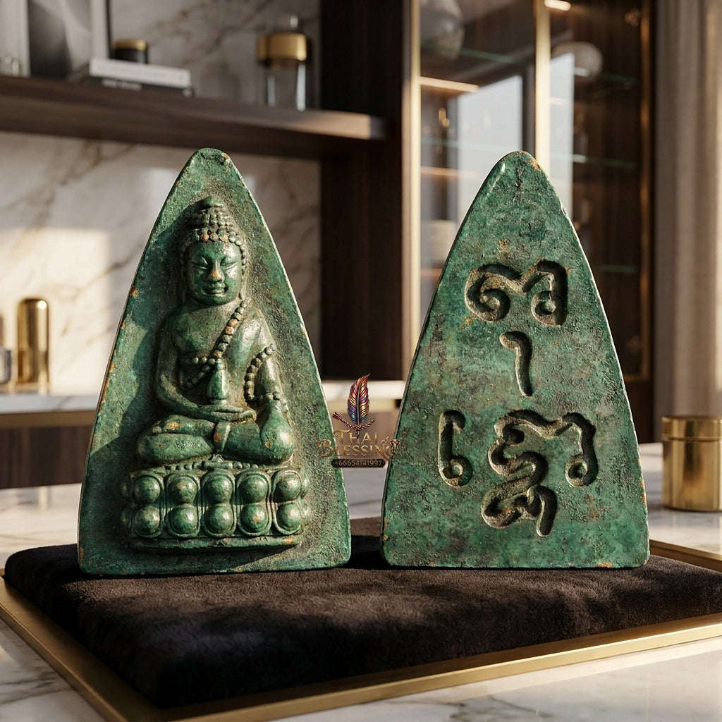 Thai Amulet Supreme Buddha Lineage, Wealth Attraction & Universal Protection Phra Borom Phutthotho Waterproof Pendant Master Thai Blessing Co By RURUECHA
