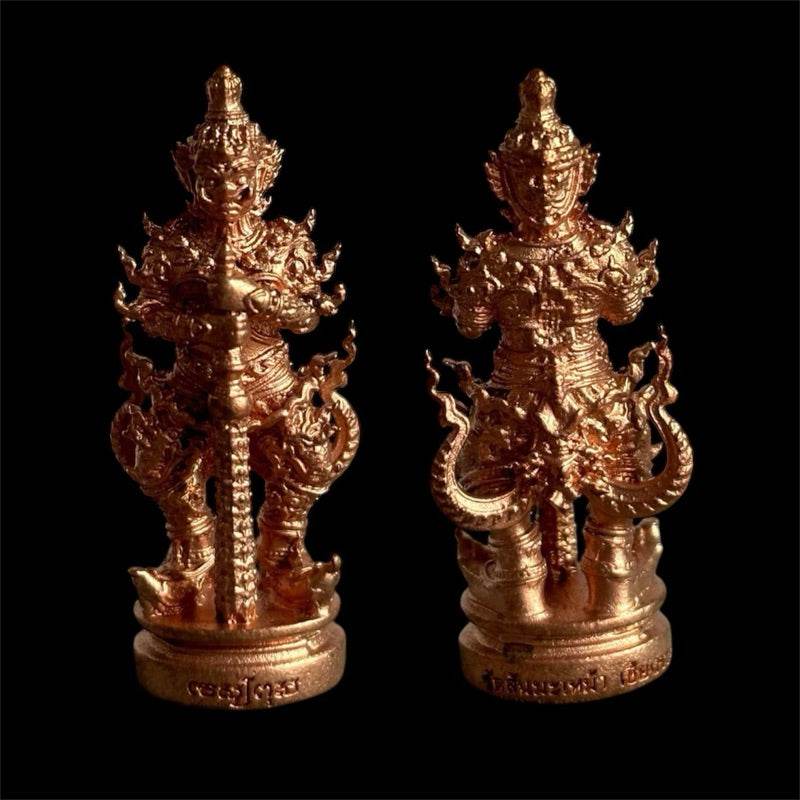 Thao Wessuwan Coin Amulet from Wat San Mameo for Wealth and Protection Default Title