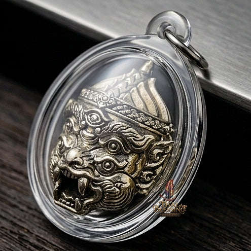 Thai Amulet Ultimate Wealth, Divine Transformation & Auspicious Prosperity Nickel & Hanuman-Face Edition Four-Ears Five-Eyes (Thep Si Hu Ha Ta) Ajarn Subin Na Na Thong Thai Blessing Co By RURUECHA
