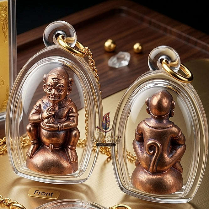 🛒 Thai Amulet Ultimate Wealth, Divine Transformation & Prosperity Udom Sap Copper Edition Four-Ears Five-Eyes (Thep Si Hu Ha Ta) Talisman Thai Blessing Co By RURUECHA