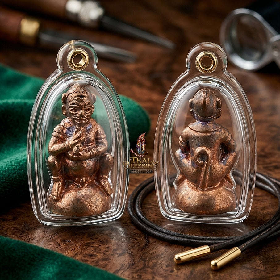 🛒 Thai Amulet Ultimate Wealth, Divine Transformation & Prosperity Udom Sap Copper Edition Four-Ears Five-Eyes (Thep Si Hu Ha Ta) Talisman Thai Blessing Co By RURUECHA