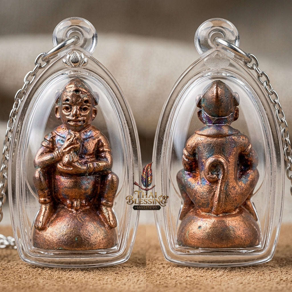 🛒 Thai Amulet Ultimate Wealth, Divine Transformation & Prosperity Udom Sap Copper Edition Four-Ears Five-Eyes (Thep Si Hu Ha Ta) Talisman Thai Blessing Co By RURUECHA